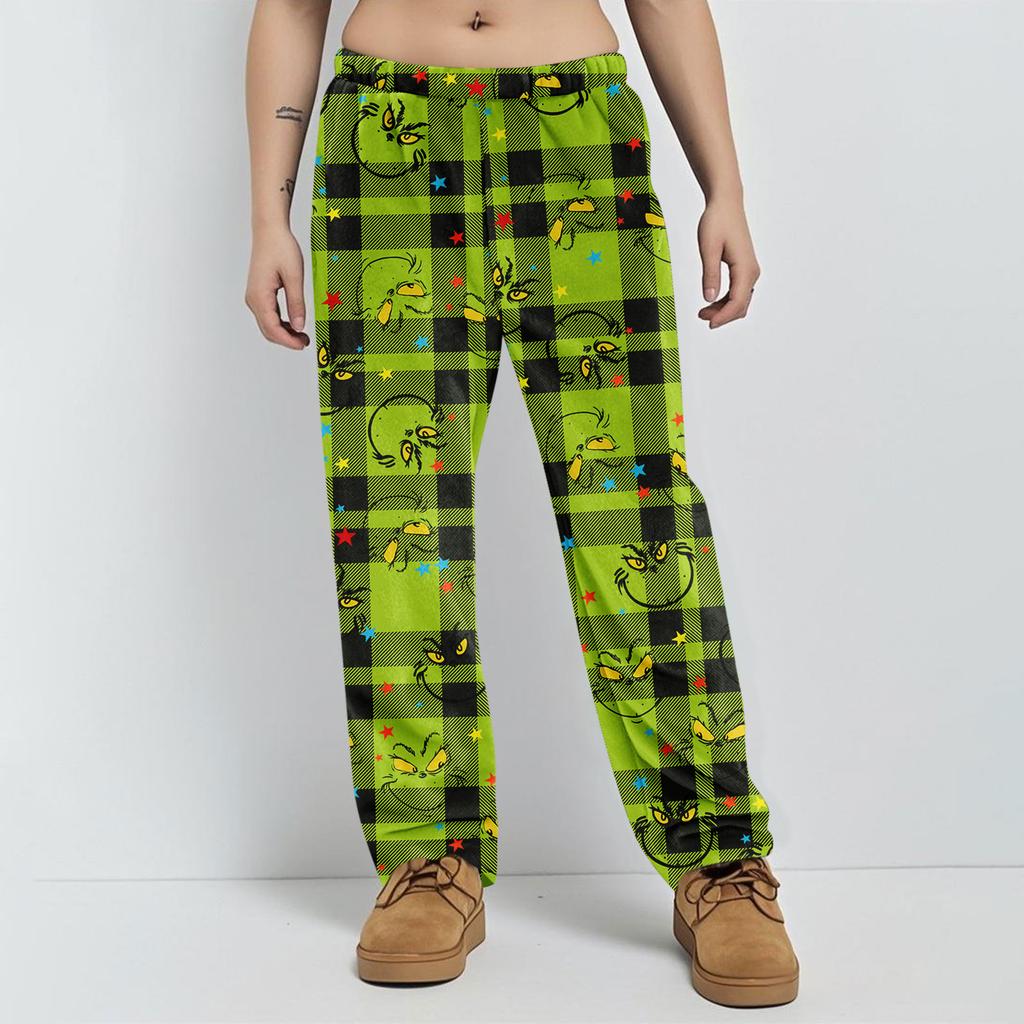 Pyjamasbukser Nattøy Fritidssnor Elastisk midje Bukser Komfortable Rette Yoga Løse Bukser