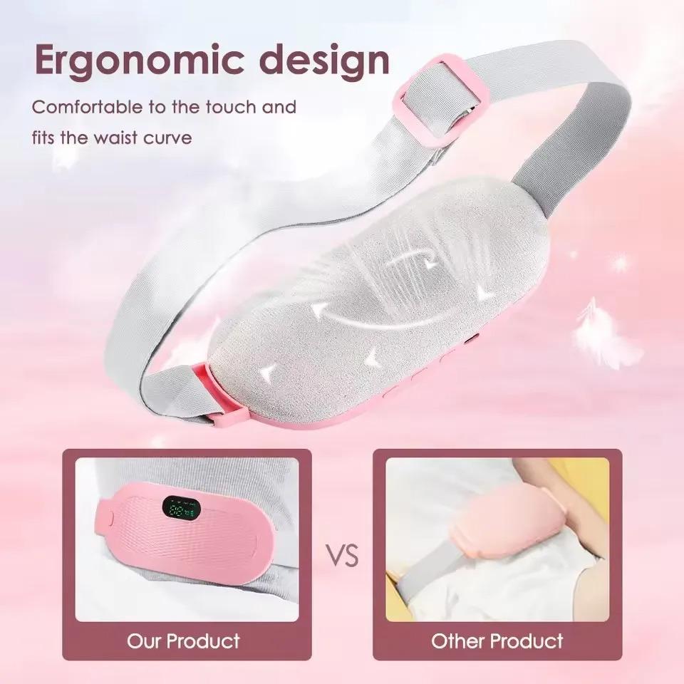 Women Smart Warm Palace Belt Relieve Period Cramp Pain Menstrual Heating Pad Vibration Massage Abdominal Relieve Menstrual Pain