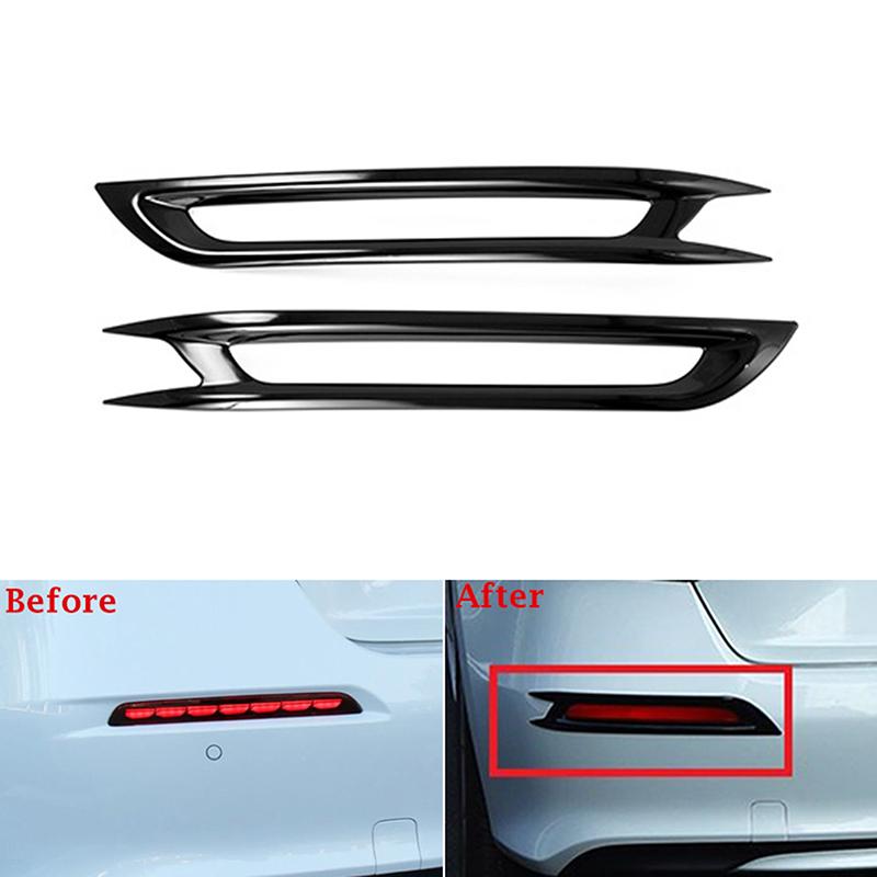 ABS Carbon Fiber Black Rear Tail Fog Light Lamp Panel Frame Decor Cover Trim For Honda Civic 11th Gen 2022-2024 Rear Fog Light Lamp Cover Trim
