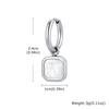 Stylish Men's Huggie Hoop Earrings,Trendy Natrual Stone Stainless Steel Square Ear Drop,Luxury Birthday Party Anniversary Gift