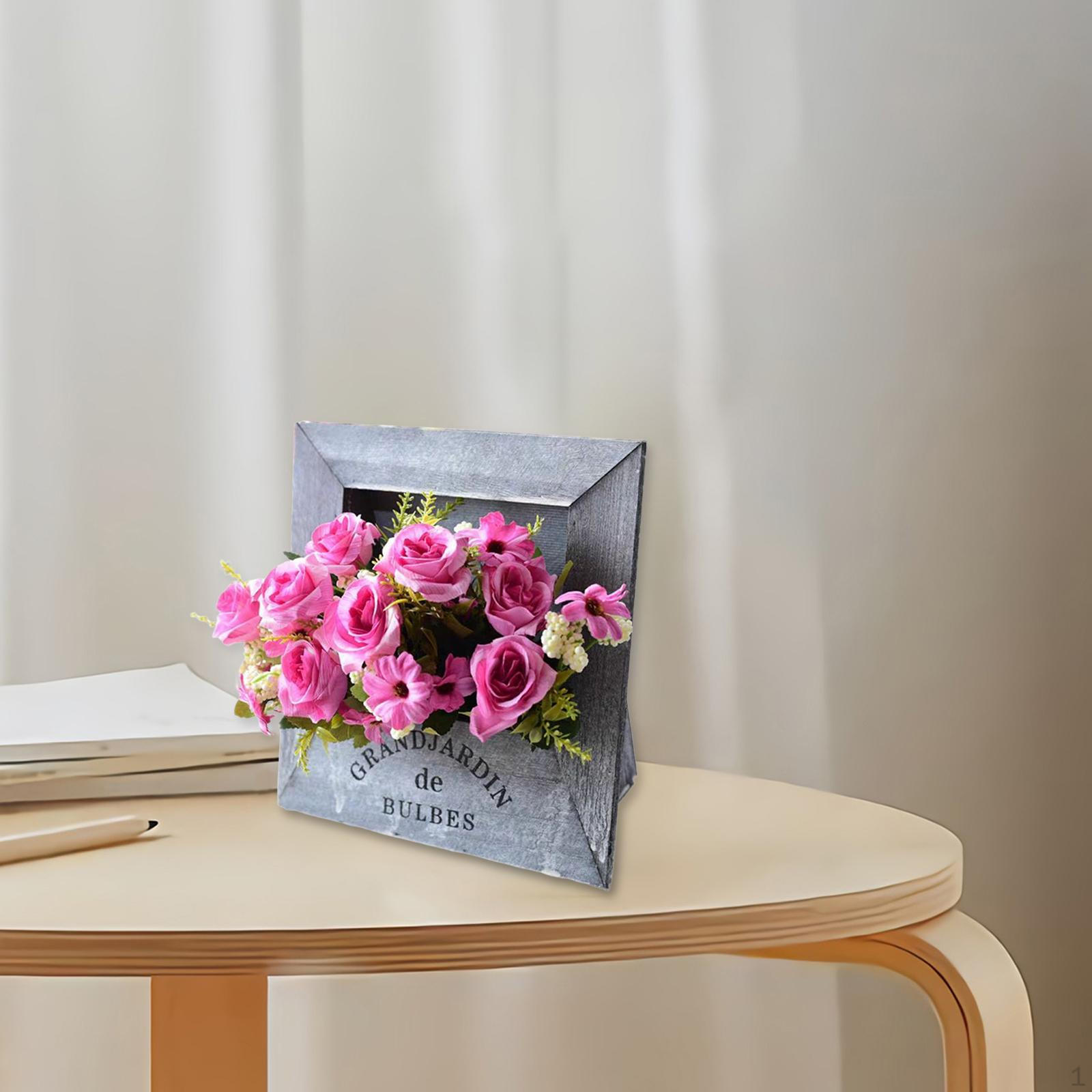 

Flower Frame Vase Farmhouse Picture Table Centerpiece for Garden Gift сірий колір