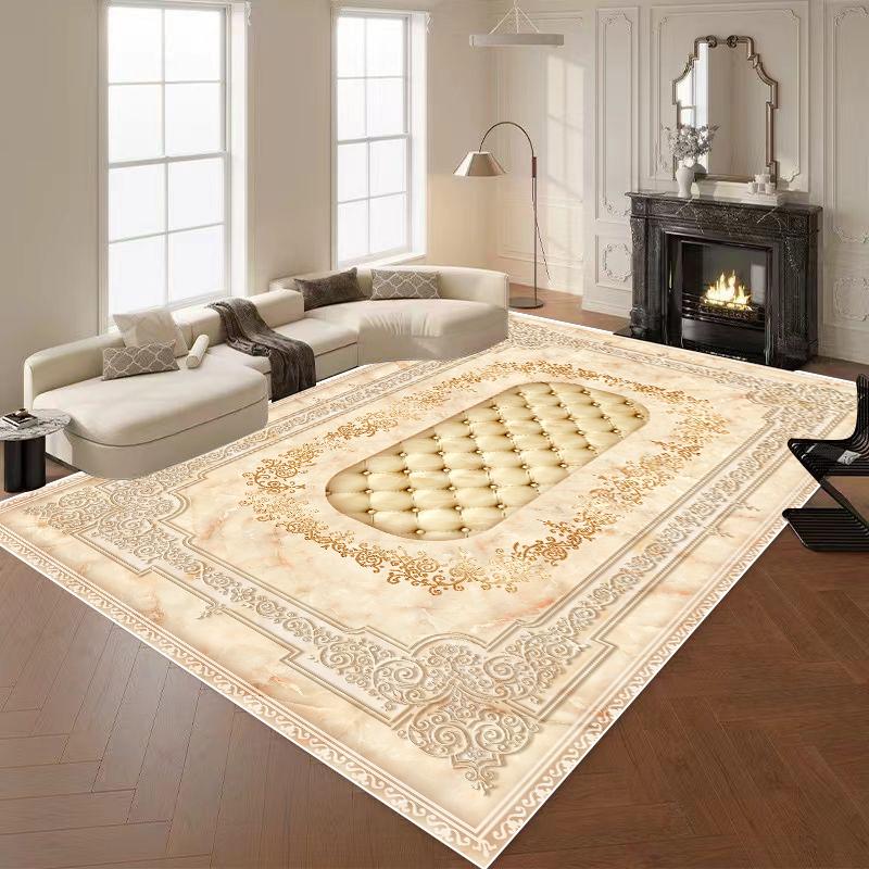 European Luxury Carpets for Living Room 3D Flower Decor Rug Large Bedroom Decoration Cloakroom Rug Non-slip Floor Mat Washable