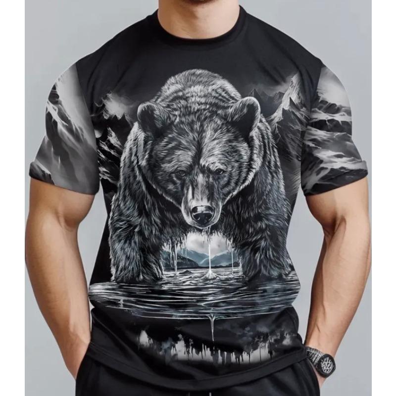Short Sleeved 3D Trend Digital Printed Fashion T-shirt Plus Men's Short Sleeved T-shirt