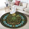 Forest Creatures Glass Round Area Rug Under Office Chairs Bedroom Living Room Home Decor