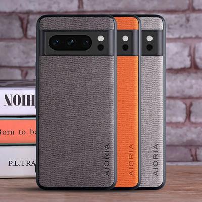 Puzdro na Google Pixel 8 7 6 Pro 8A 7A 6A 5 5A 4A 4 XL 5G Luxusný textil Kožená koža mäkký TPU pevný kryt na telefón funda pre google pixel 8 puzdro capa