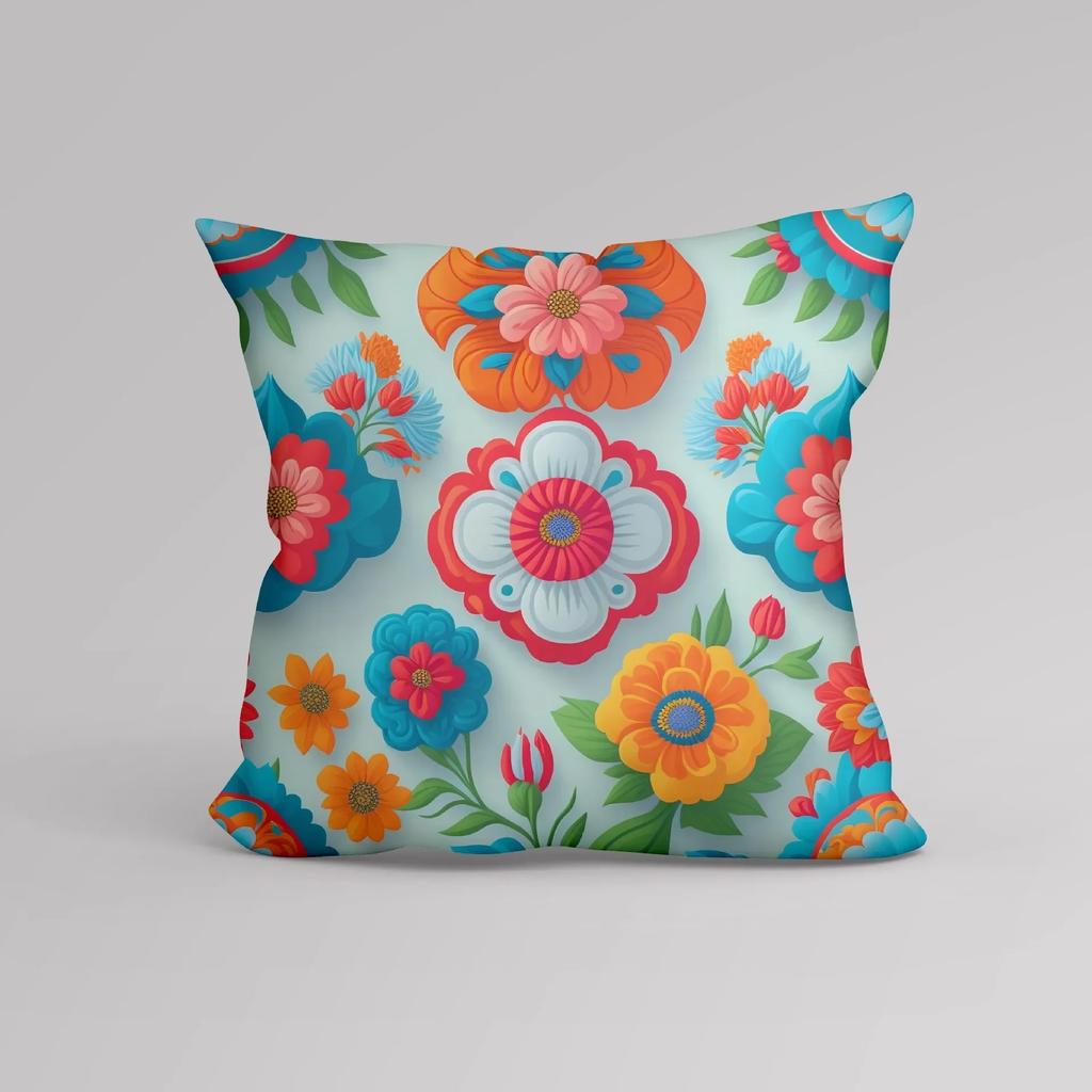 Luxury Home Decoration Cushion Cover Office Sofa Cushion Cover Small Fresh Cartoon Floral Pattern Printed Pillow Cover