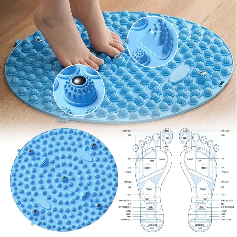 Foot Yoga Massage Acupressure Board Mat Muscle Relaxation Round Exercise Mat Fitness Foot Training Massage Acupressure Mat