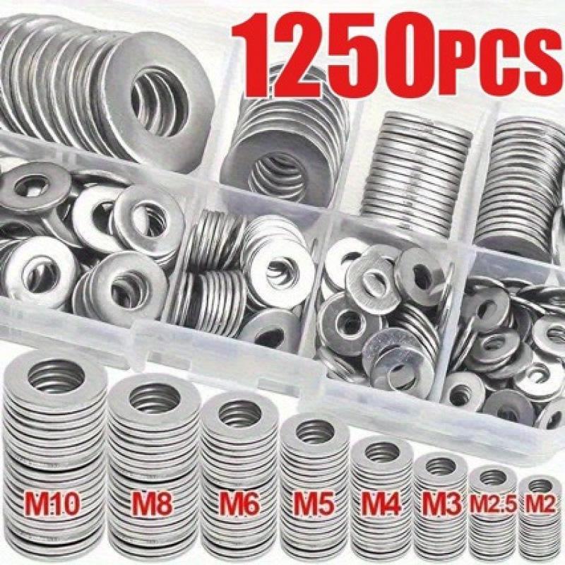 

1250-Piece Assorted Flat and Sealing Washer Set for Home Renovation and Shops