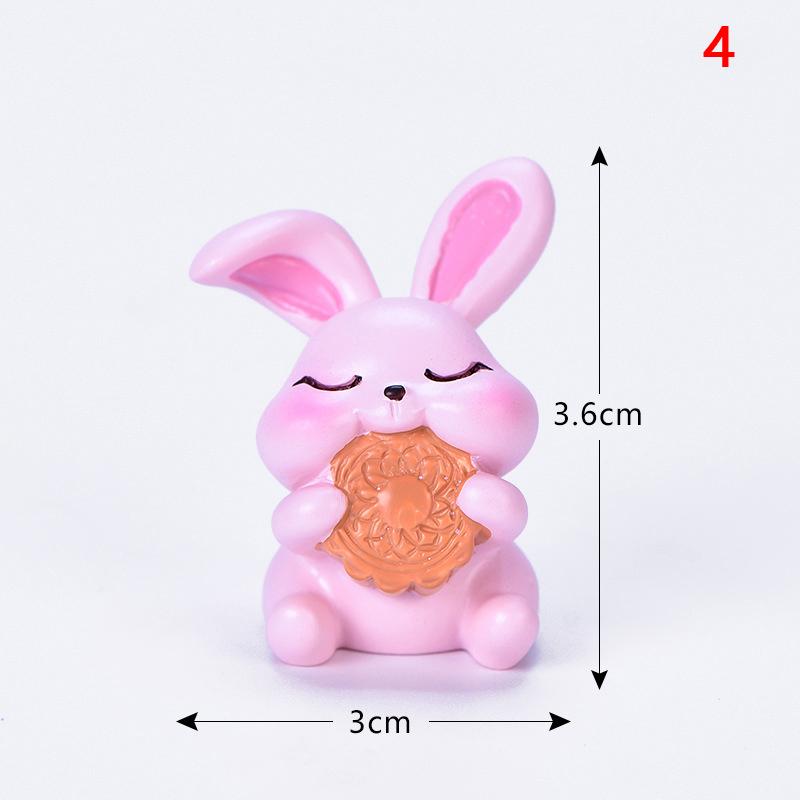 Micro Landscape Small Ornaments Resin Crafts Moon Cakes Rabbit Mid-Autumn Festival Decoration