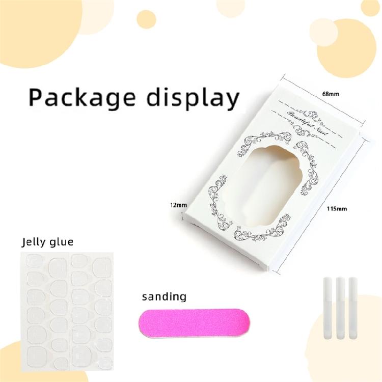 24pcs Floral Pattern Nail Art Set Long Square Press on Nail Acrylic False Nail For Daily Commute Or Special Occasion