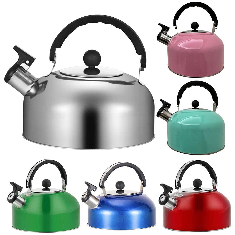 3L Stainless Steel Whistling Tea Kettle Water Boiler Multi-Function Flat Bottom Teapot Camping Pot for Induction Stove Gas Stove