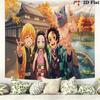 Demon Slayer Wall Tapestry Aesthetic Wall Hanging Printed Fabric Blanket Decorative Tapestries for Bedroom Living Room Home Decor
