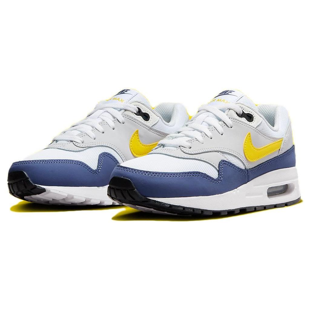Nike Air Max 1 GS Blue Recall Kids Sneakers White Pure-Platinum Tour-Yellow DZ3307-107