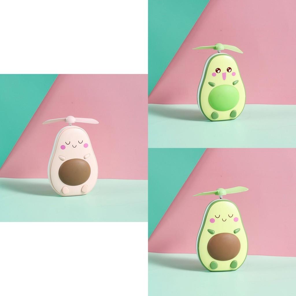 Cute Avocado Fruit Toy Handheld Fan Usb Rechargeable Lighted Makeup Mirror Mini Fan Customized
