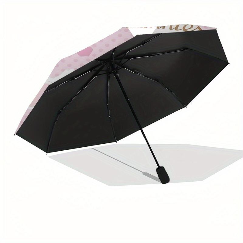 Sugarbunnies, Recipes Automatic Open/Close Umbrella-Cute Umbrella with Cute Design, Portable 3-Fold Compact Umbrella for Men & Women, Hallow