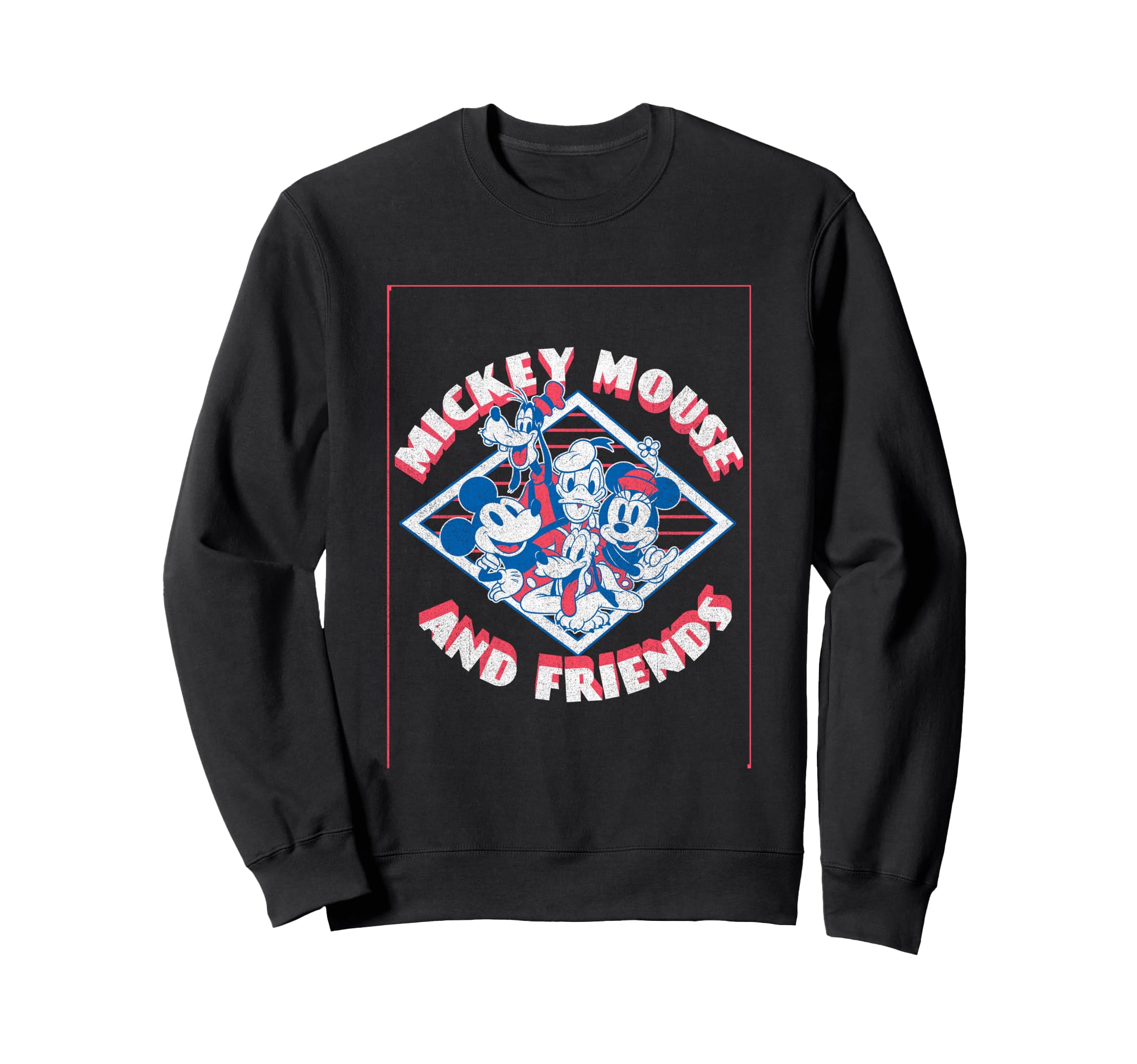 

Disney Mickey and Friends Mickey Group Distressed Chest Logo Sweatshirt