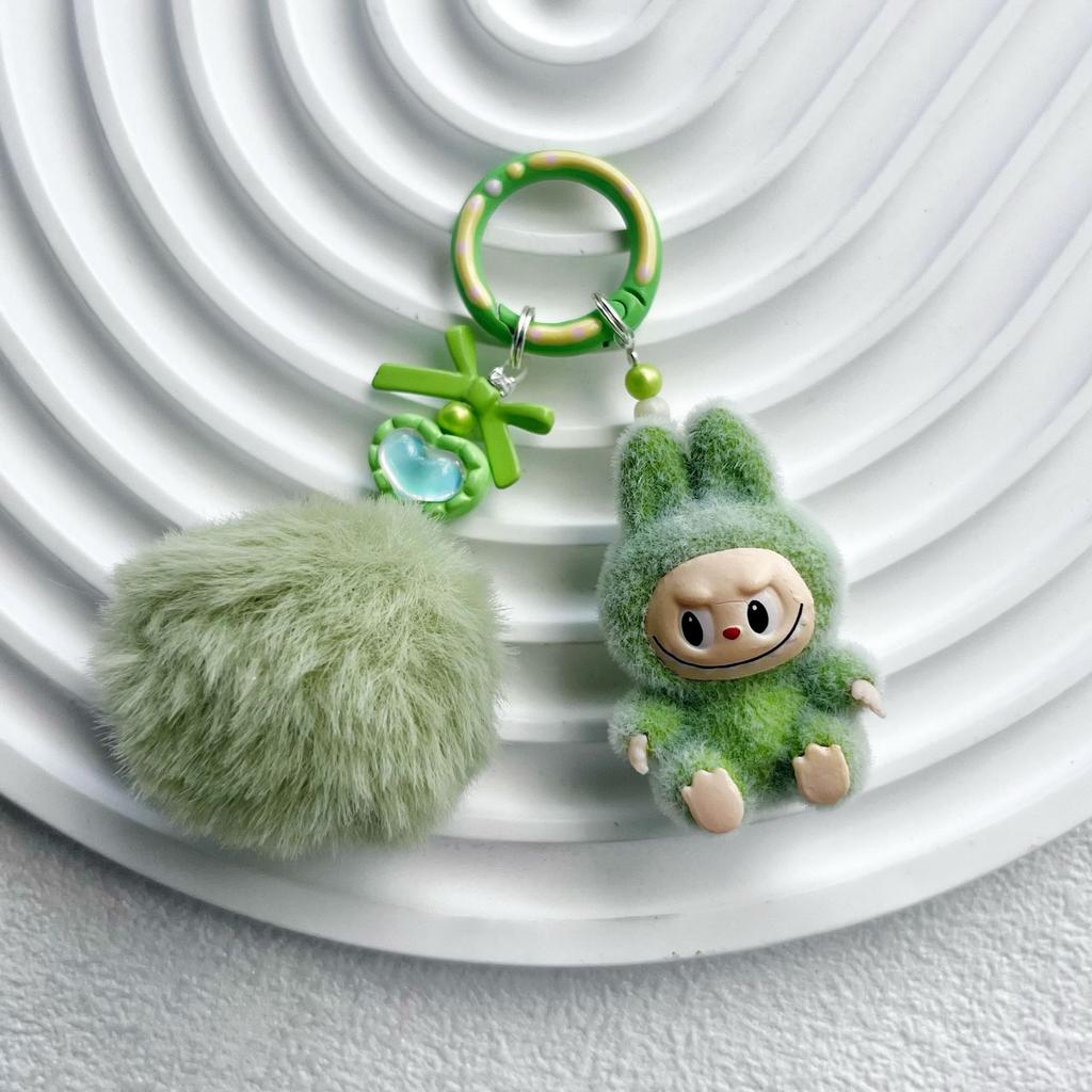 Flocking Mini Keychain Vinyl LABU Cute Grain Baby-free Bag Mobile Phone Pendant Cute Keychain