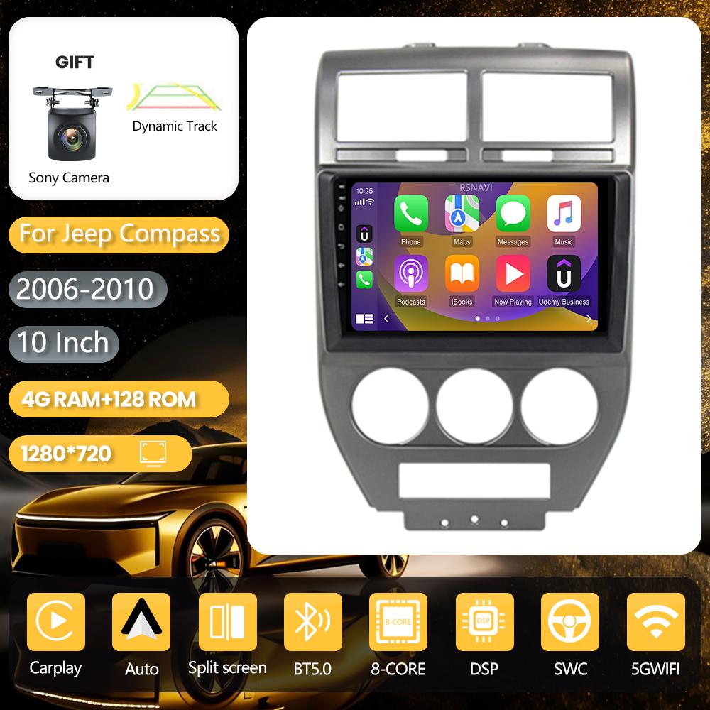 Android 16 pour Dodge Caliber Jeep Compass 1 MK Patriot 2006 - 2010 GPS Stéréo Carplay Autoradio Lecteur Multimédia Snapdragon