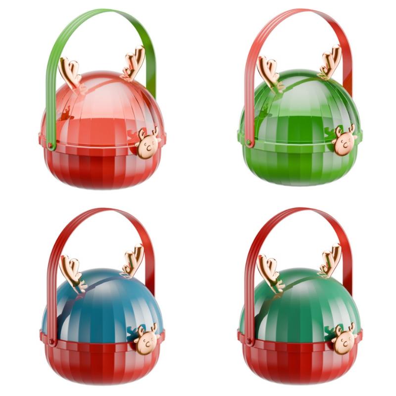 1Pc Creative Christmas Box - Elk Pattern Xmas Eve Handbag Style Peace Fruit Box, Reusable Packaging for Christmas Gifts