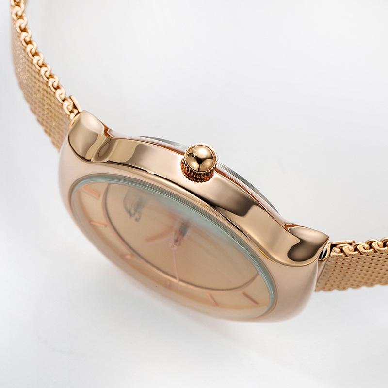 Women'S Simple Temperament Niche Quartz Watch Ultra-Thin Mesh Strap Watch Fashion