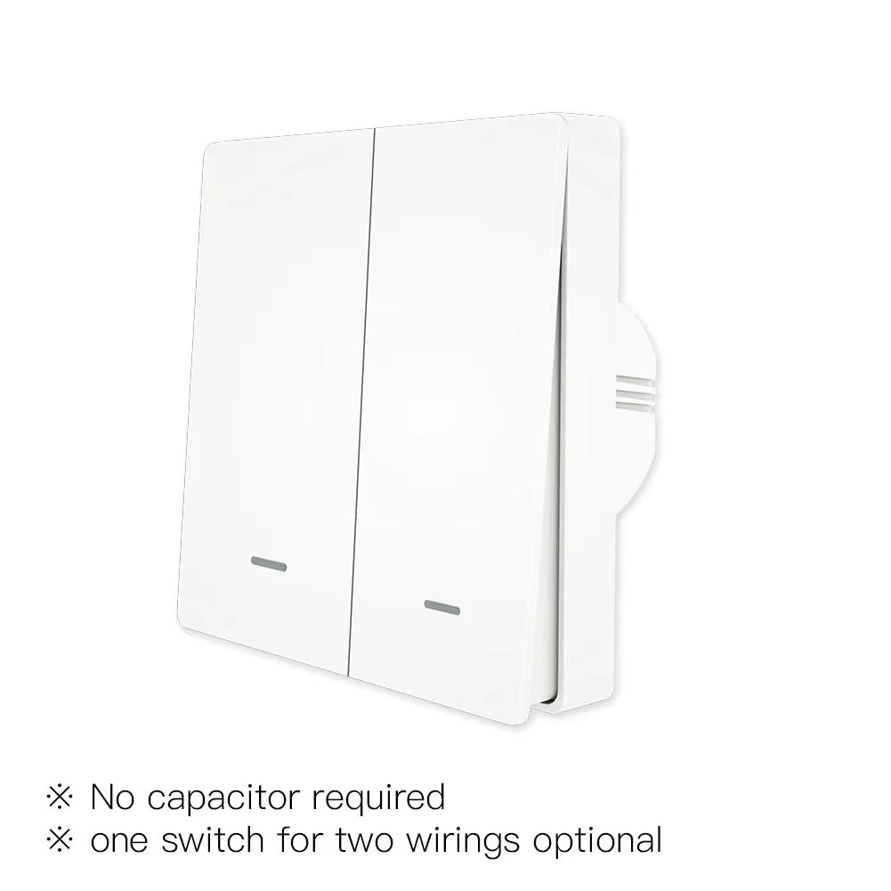 MOES Smart Light Switch Tuya ZigBee No Neutral Wire No Capacitor Needed Smart Life 2/3 Way Works with Alexa Google APP Remote