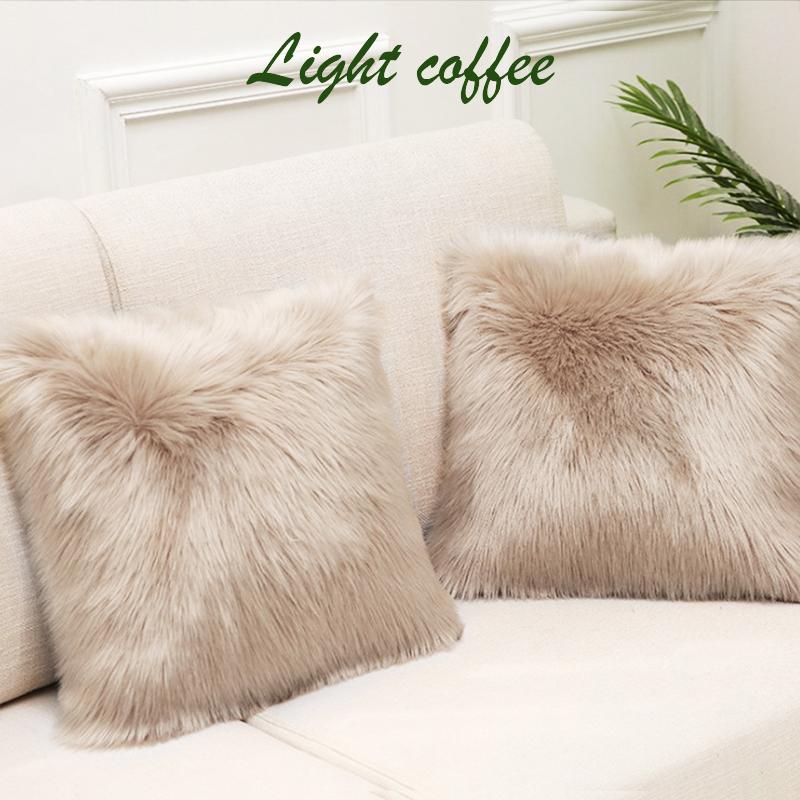 1Pcs Shaggy Fluffy Cover Home Decor Cushion Cover Bedroom Sofa Decorative Soft Fur Plush Living Room Pillowcase 45x45cm