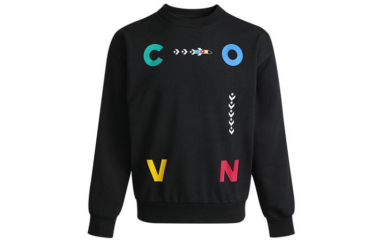 Converse Sweatshirts Unisex Black Crew Neck Moderate Regular 10022414-A01 M