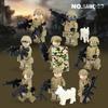 8pcs M8023 Army Border Patrol Doll Assembling Children's Building Block Toy