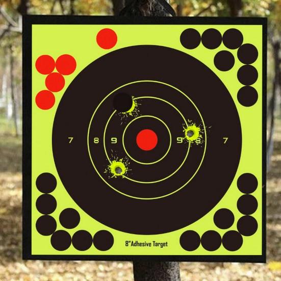 10Pcs Shooting Target Papers Self Adhesive Good Impact Blasting Effect Exquisite Pattern Multiple-holes Highly Visibility Shooting Practice 4 Styles