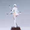 NieR Automata 2B Anime Girl GK Figure Double Head Sculpture High Slit Battle Suit Collectible Statue Desktop Decoration