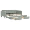 VidaXL Daybed and Trundle and Drawers Light Grey 100x200 Cm Velvet 3197118
