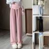Hamile Kadın Pantolon Yüksek Bel Elastik Bant Düz Geniş Bacak Uzun Pantolon Düz Renk Ince Pantolon Gebelik Giyim