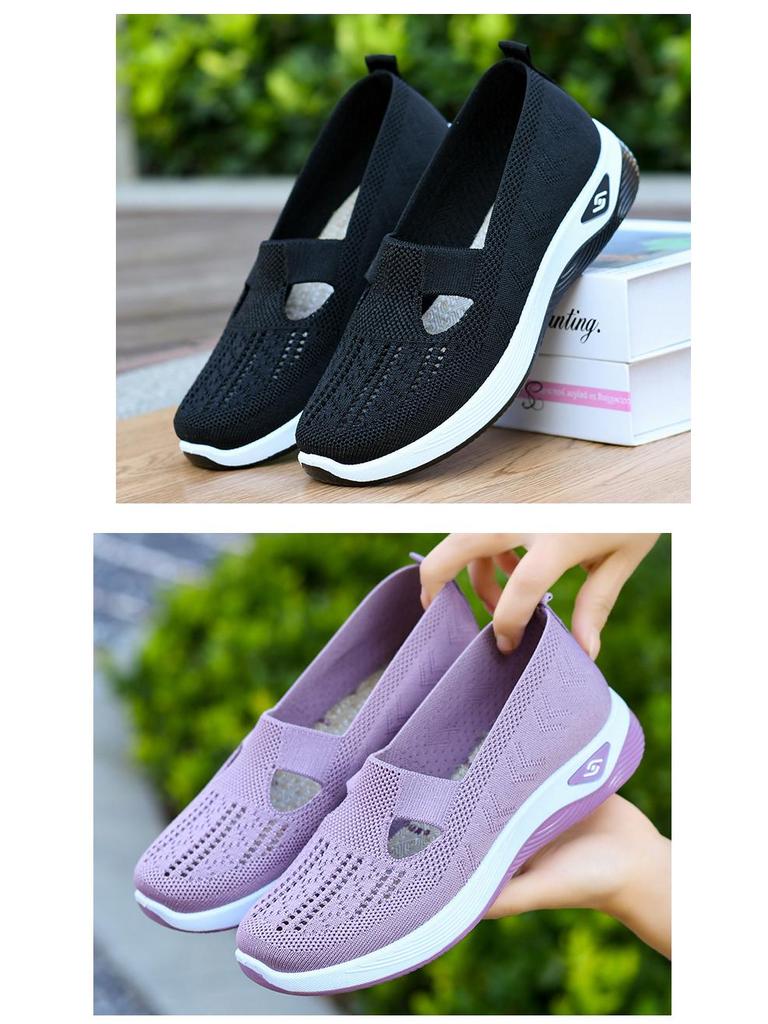 Breathable Plus Size Women's Mesh Casual Shoes - Comfortable Footwear for Middle-Aged & Elderly Moms