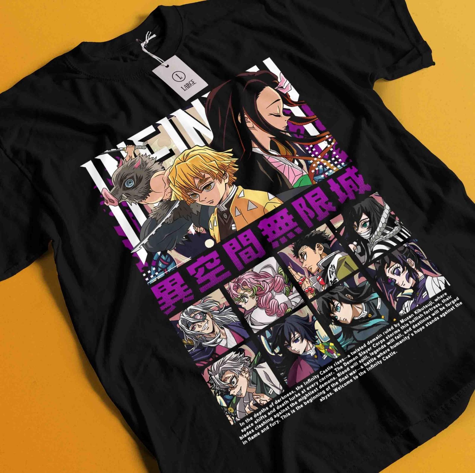 

Demon Slayer Shirt Tanjiro Tshirt Zenitsu T-Shirt Mens Womens Tees Top Muzan Doma Tee Inosuke Nezuko L
