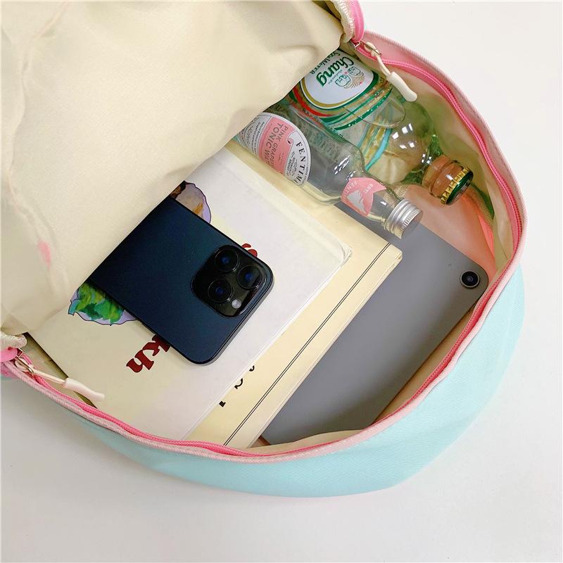 Schoolbag new Japanese ins high value fresh and sweet candy color bar pain bag junior high school students lightweight backpack