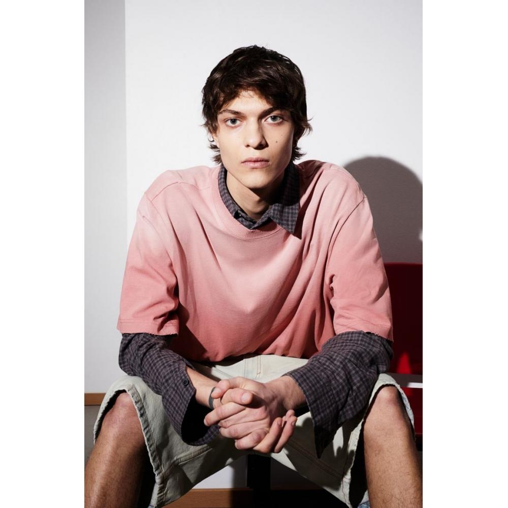 H M T sHirT Oversized fiT Pink oMbre