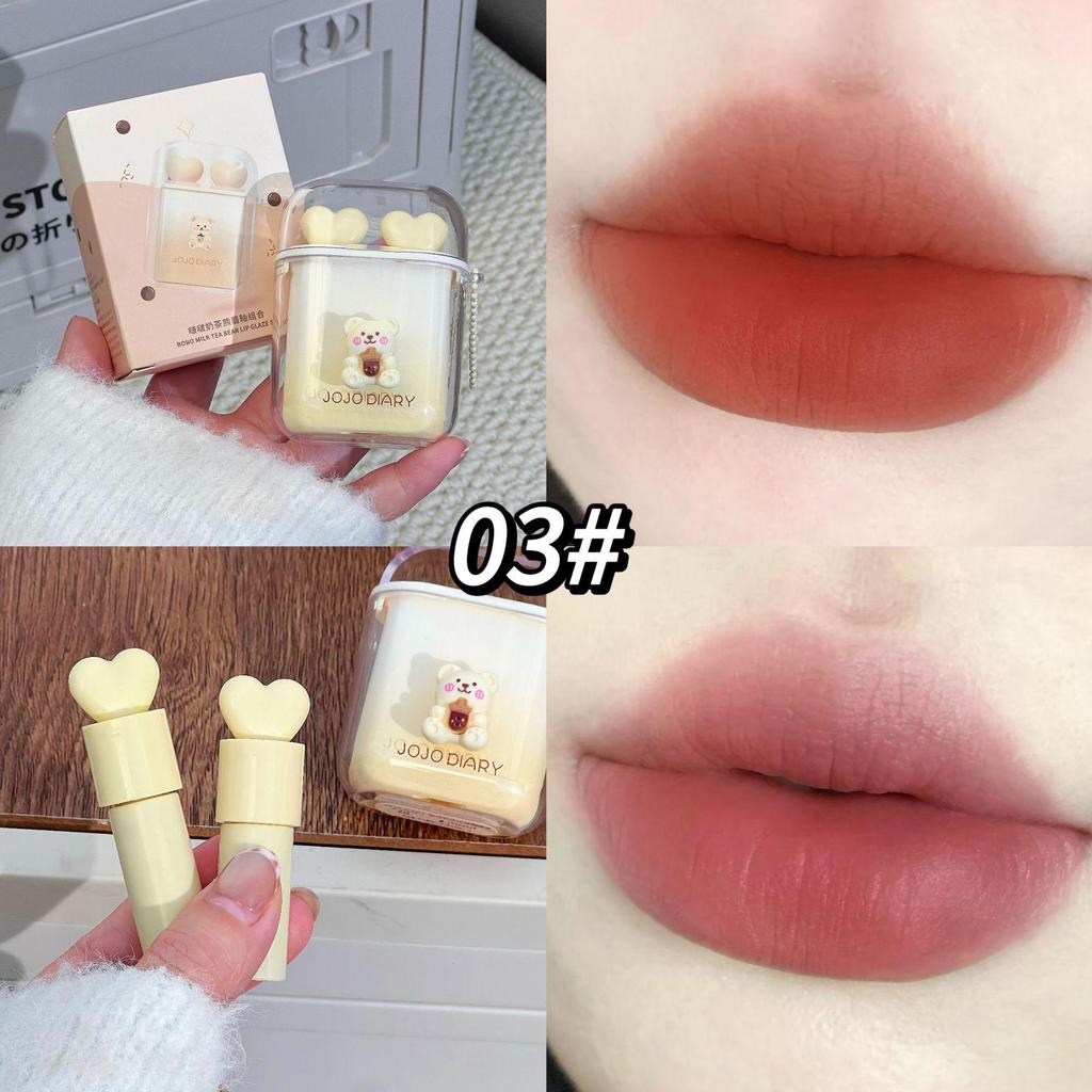 Bobo Matte Lip Glaze Set: Soft, Low-Saturation Shades for a Natural Look - Ideal for Students This Autumn/Winter.