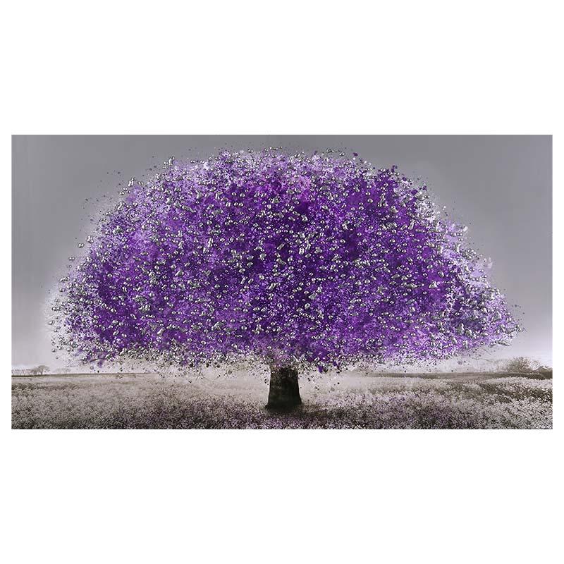 

Фиолетовое дерево Масляная живопись Пейзажная живопись Арт-постер и печать для украшения гостиной Печать на холсте 50x100cm