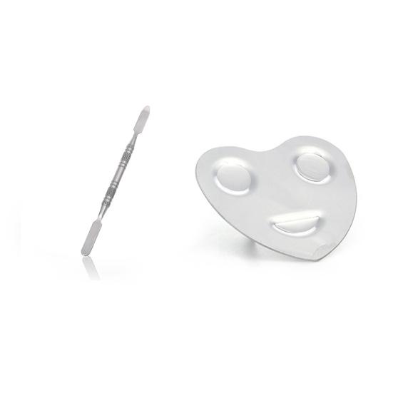 Paleta de maquillaje multifuncional para mezclar, paleta de pintura de acero inoxidable para bricolaje, juego de espátula y varilla mezcladora para belleza