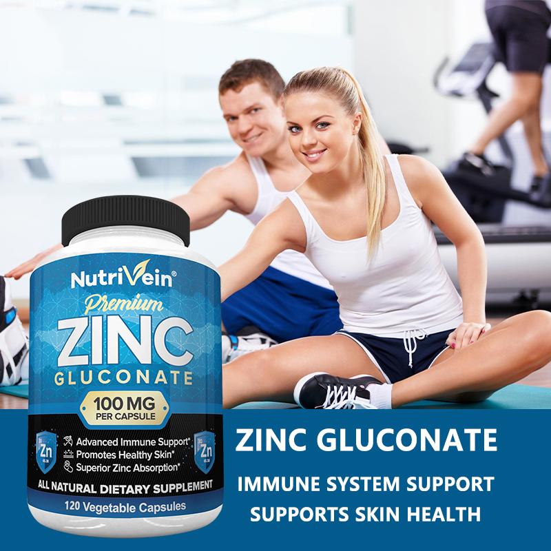 Zinkgluconat 100mg Vegetarische Kapseln Essentielles Mineralstoffsupplement 120 Stück