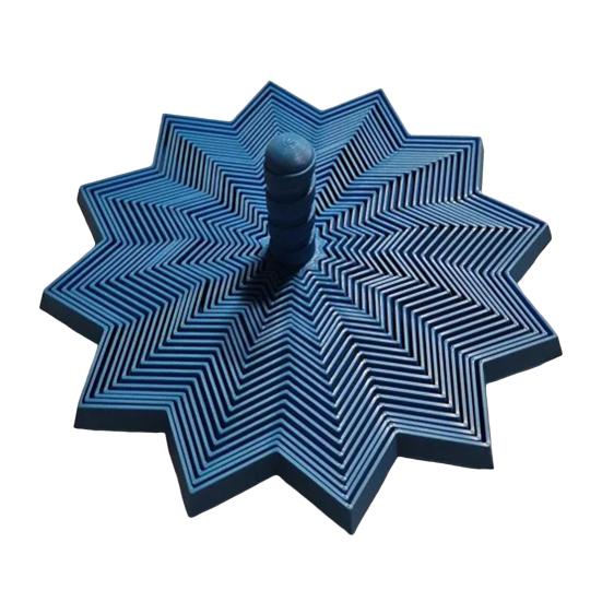 3D Printed Expanded Fidget Star with Handle Fractal Hexagon Sensory Toy