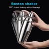700ml Stainless Steel Cocktail Set Boston Shaker Mixer Drink Making Tool Kit 11pcs for Home Bar Use Black+Silver