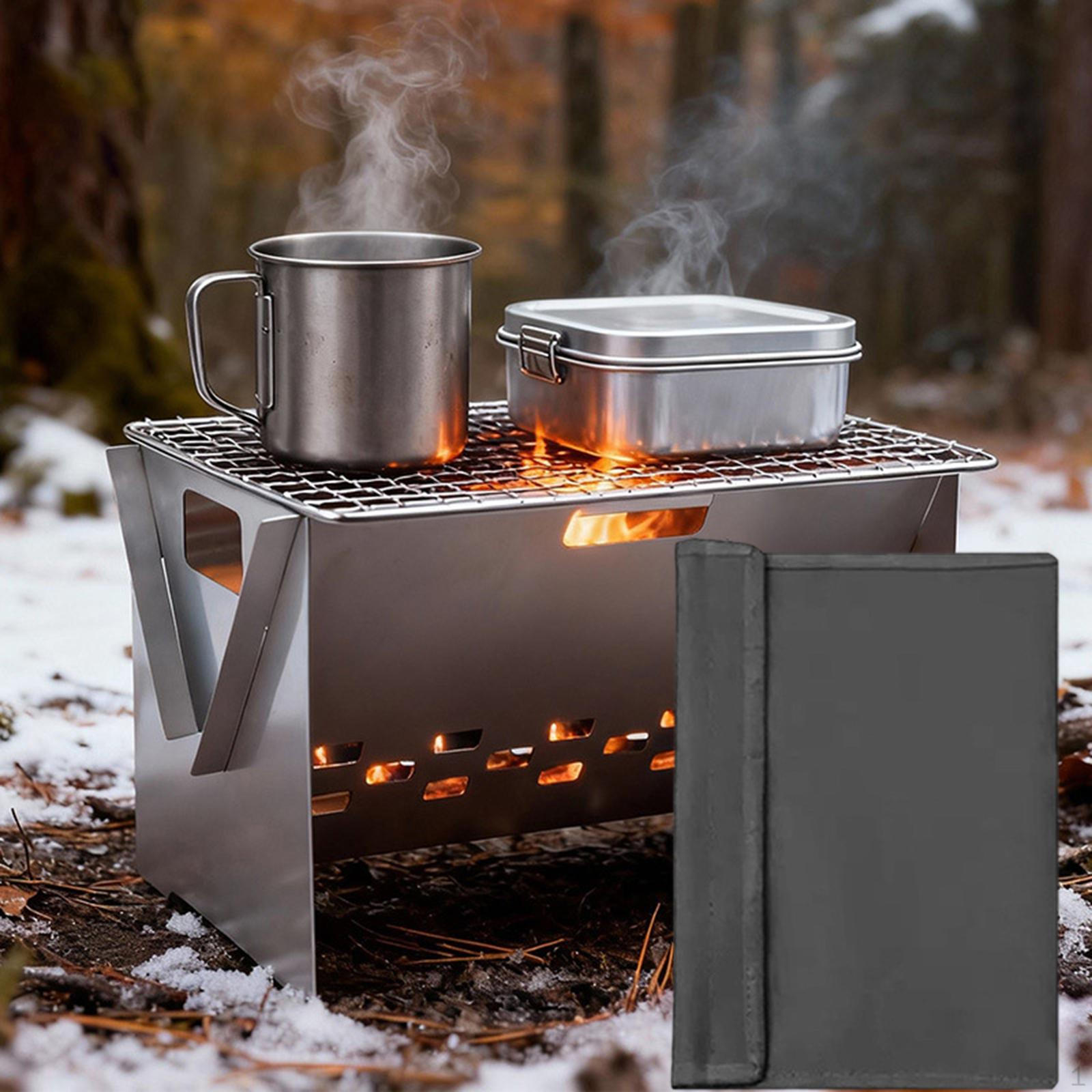 

BBQ Grill Stainless Steel Easy Setup to Clean Compact for Families Hiking Patio Picnic