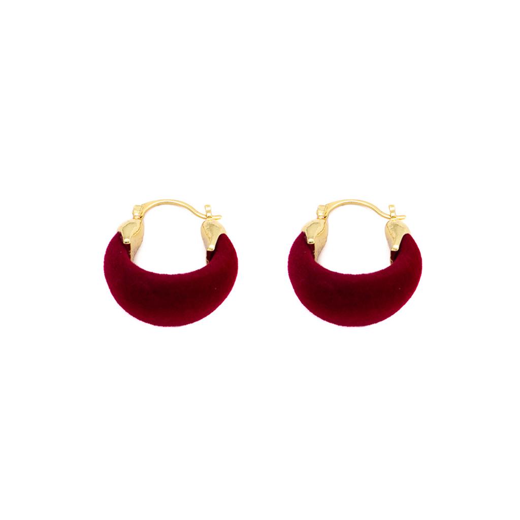 Design Sense Flocking U-Shaped Round Atmosphere Simple Women'S Personality Temperament Earrings