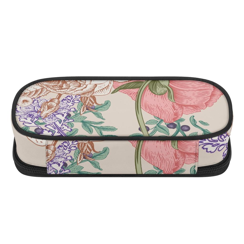 Pencil Bag Roomy Interior 300D Polyester Zip Around Closure with Main Compartment Mesh Pocket and Pen Slots for Teens and Students