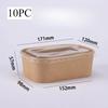 10 Pcs Rectangular Kraft  Paper Box, Disposable Paper Lunch , Takeout , Packaging Box, Bento Bowl for Going Out
