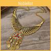 Vintage Inspired Ethnic Coin And Tassel Necklace With Wing Design For Daily