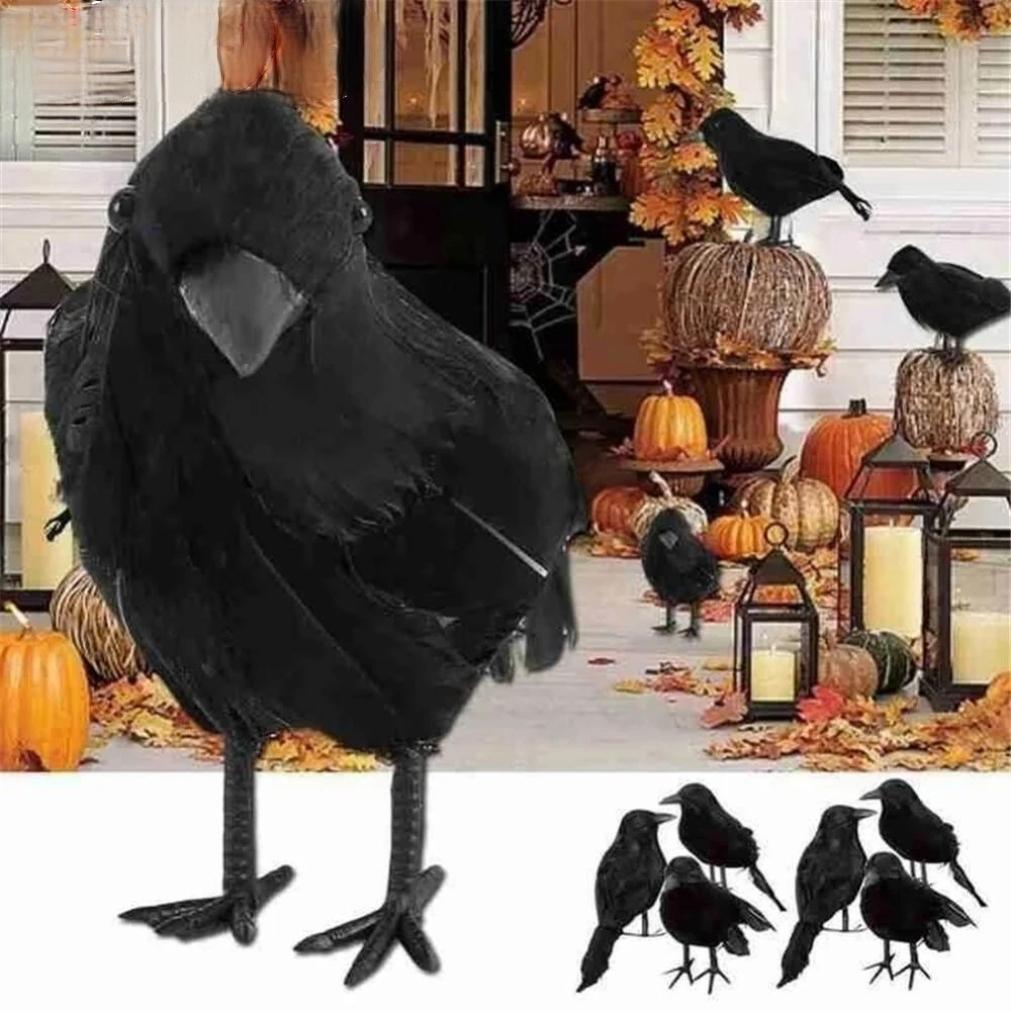 Simulation Black Crow Halloween Black Crow Props Simulation Fake Bird Ghost Festival Halloween Decorat  2025newion Scary Toys