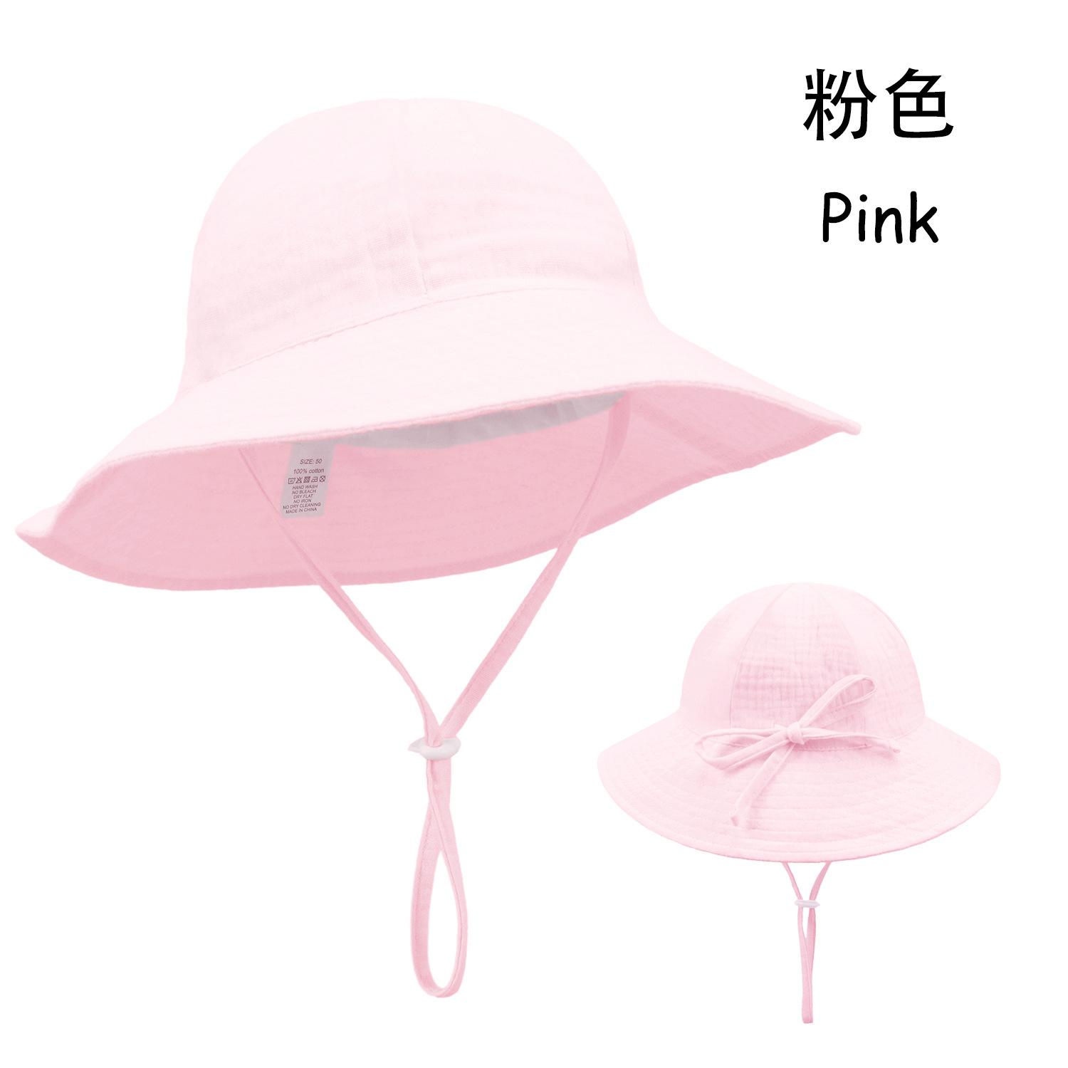 

Регулируемая детская хлопковая шапка-рыбак, новая дышащая защита от ультрафиолета, мультяшный цветочный принт, для малышей 1-3 лет S(46-50cm for 1-4T) розовый