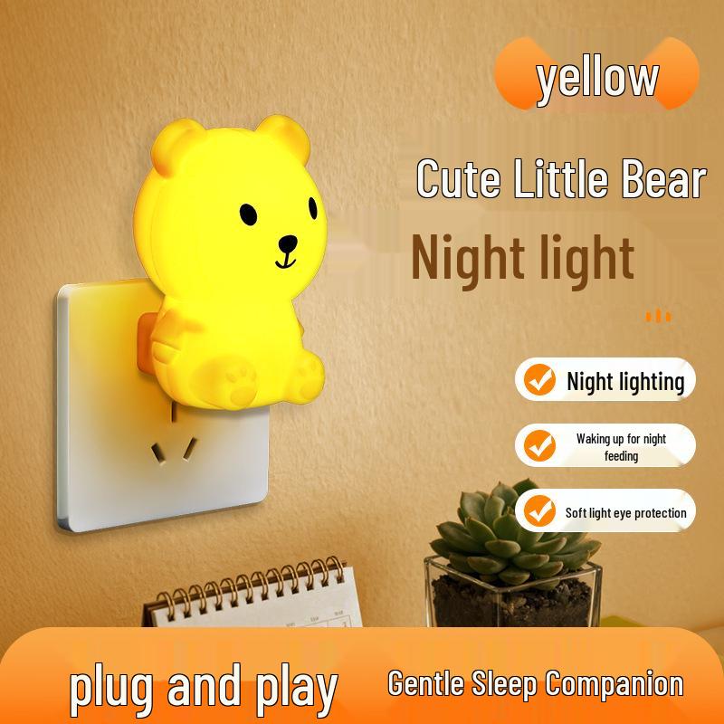 2026 Creative Cartoon Night Light - Plug-in LED with Button Switch for Energy-saving Sleep Lighting